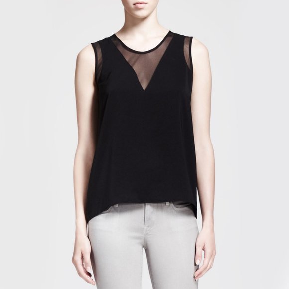 Helmut Lang "Nexa" Mesh Insert Top in Black, size Small - Picture 1 of 8
